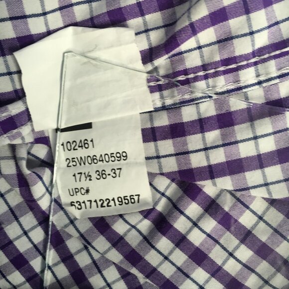 Chaps Shirt Mens 17.5 36/37 Classic Fit Plaid Wrinkle Free Button Up Dress Shirt - Picture 14 of 14